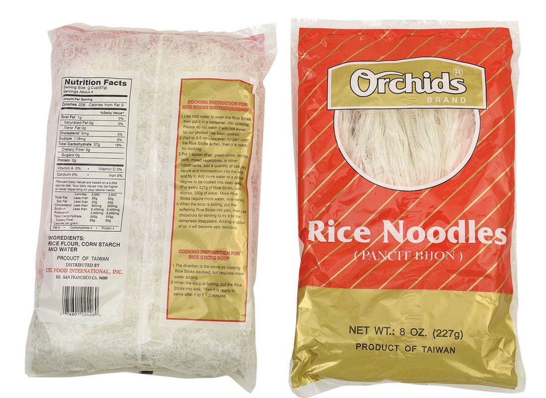 ORCHIDS Flat Rice Stick Noodles Low Fat Safe Raw Ingredient Refreshing Taste