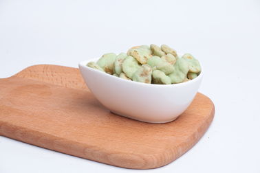 Wasabi Flavor Coated Crispy Dry Roasted Fava Beans Snack Foods Sample Avaliable