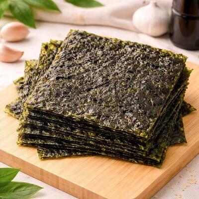 BRC Certified Gluten-Free Low-Fat Roasted Seaweed Snacks with Sea Salt Flavor for Retail and Food Industry
