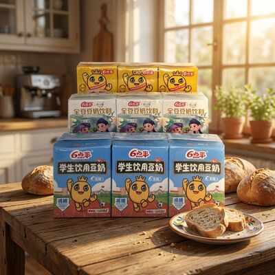 Student Soymilk Drink with Whole Soybean Nutrition in 200mL Pack - Low Fat Reduced Sugar for School Life