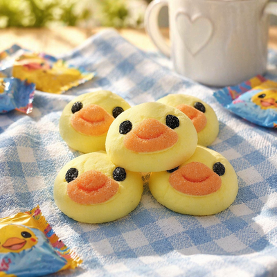 Little Yellow Duck Shaped Marshmallows 3D Cute Fluffy Soft Candy For Kids Party Cake Decoration Supermarket Confectionery Wholesale Importers