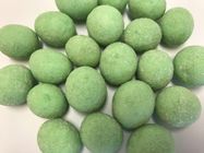 Round Wasabi Spicy Candied Peanuts Green Color  No Pigment Health Certificated