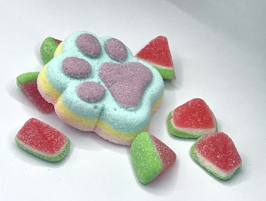 Sweetie Paws & Tiny Melon Giggles – Adorable Cat Footprint & Mini Watermelon Chewy Candy Mix