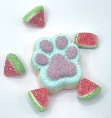 Sweetie Paws & Tiny Melon Giggles – Adorable Cat Footprint & Mini Watermelon Chewy Candy Mix