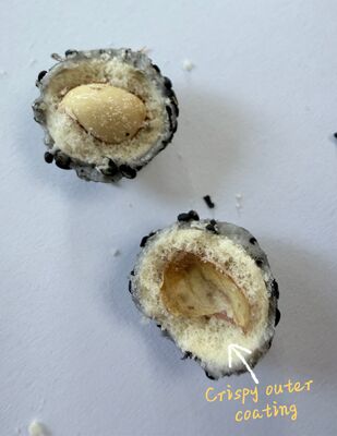Five-black grain coated Black Sesame Peanut with crispy outer coating and plump peanut inside - Soya Bean Snack