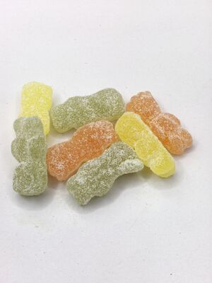 Zingy Sour Bone Gummies with Mixed Fruit Flavors and Sour Sugar Coated for a Chewy Texture