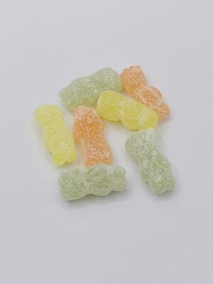 Zingy Sour Bone Gummies with Mixed Fruit Flavors and Sour Sugar Coated for a Chewy Texture