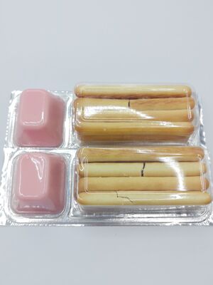 Strawberry Dipping Biscuits with Crisp Texture and Classic Sweet Taste Fruity Strawberry Dip Soya Bean Snacks