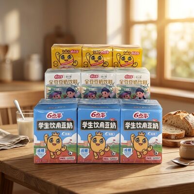 Student Soymilk Drink with Whole Soybean Nutrition in 200mL Pack - Low Fat Reduced Sugar for School Life
