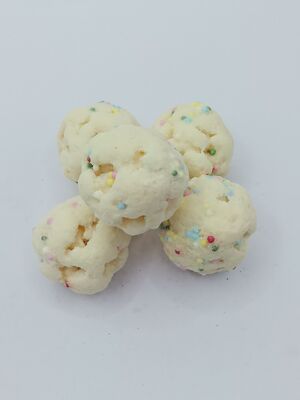 White Chocolate Rice Balls - Rich White Chocolate & Crispy Rice Blend with Colorful Sprinkles for a Festive Vibe, Crunchy & Light Soya Bean Snacks
