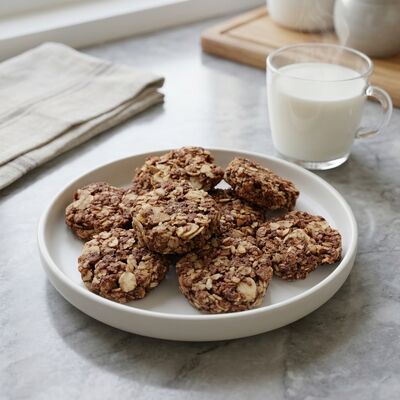 High-Fiber Guilt-Free Dark Chocolate Oat Clusters - Portable Crispy Soya Bean Snacks