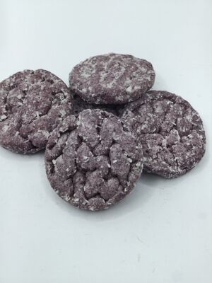 Natural Purple Sweet Potato Flavor Rice Cakes with Light Crispy Texture and Healthy Non-fried Soya Bean Snacks