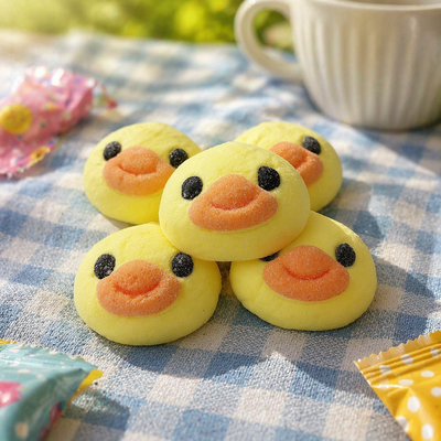 Little Yellow Duck Shaped Marshmallows 3D Cute Fluffy Soft Candy For Kids Party Cake Decoration Supermarket Confectionery Wholesale Importers