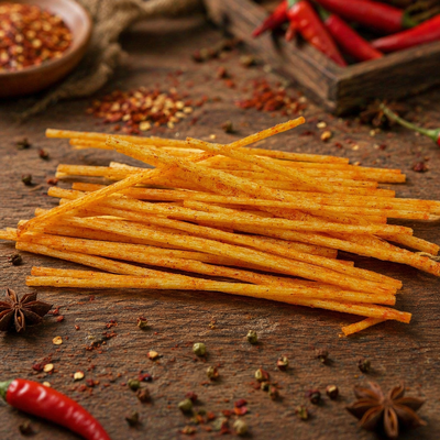 Extra Spicy Chili Vegetarian Lamb Ribs Gluten Strips Rib-shaped Chewy Plant Snack For Office Break Movie Watching Supermarket Food Importers