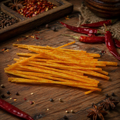 Extra Spicy Chili Vegetarian Lamb Ribs Gluten Strips Rib-shaped Chewy Plant Snack For Office Break Movie Watching Supermarket Food Importers
