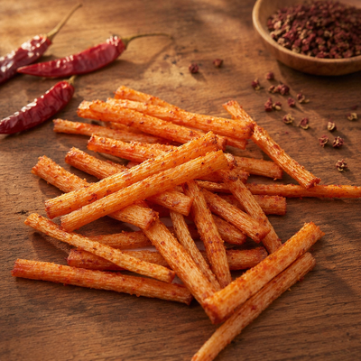 Extra Hot Burst Chili Vegetarian Beef Tendon Gluten Strips Spicy Plant-Based Snack For Office Break Movie Night Supermarket Food Distributors