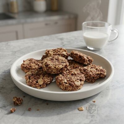 High-Fiber Guilt-Free Dark Chocolate Oat Clusters - Portable Crispy Soya Bean Snacks