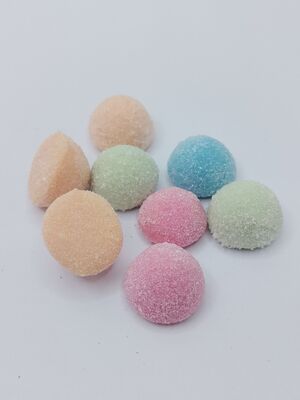 Pastel-colored Chewy and Soft Assorted Fruit Flavored Gummies Soya Bean Snacks